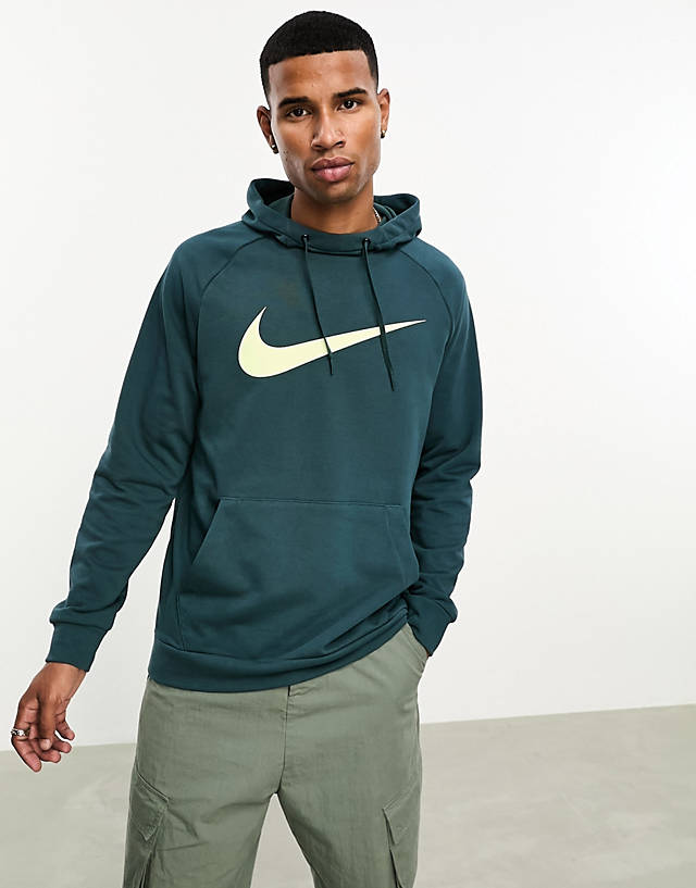 Nike Training - pro dri-fit swoosh hoodie in deep dark green