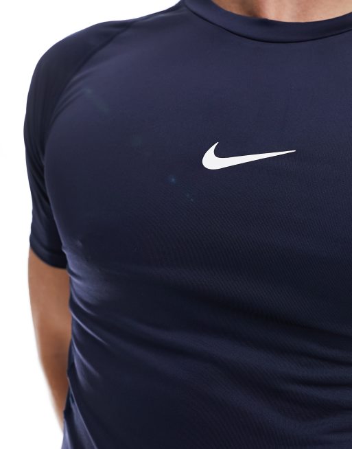Nike Training Pro Dri FIT T shirt moulant Bleu marine fonce ASOS