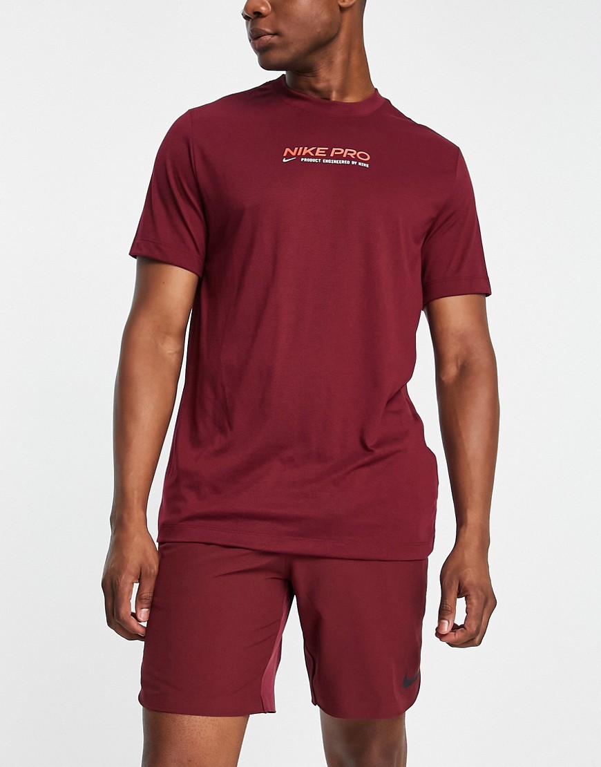 Pro Dri-FIT - T-shirt rosso scuro con logo - Nike Training T-shirt donna  - immagine1