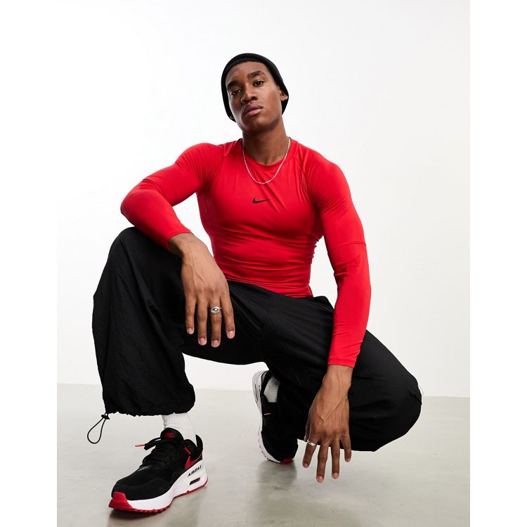 Nike Pro Dri-FIT piros póló [DD1990-657] 