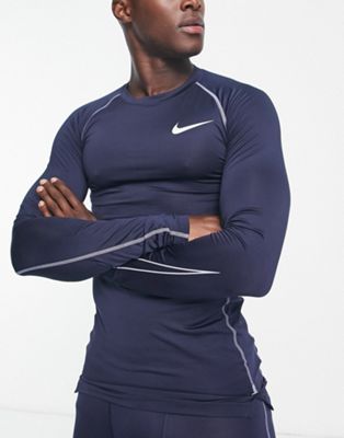 nike pro fitted long sleeve training top