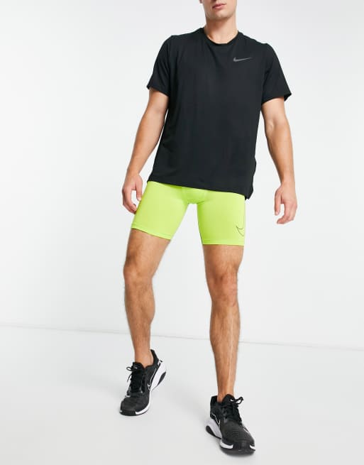 Nike Training Pro Dri FIT tight shorts in lime ASOS