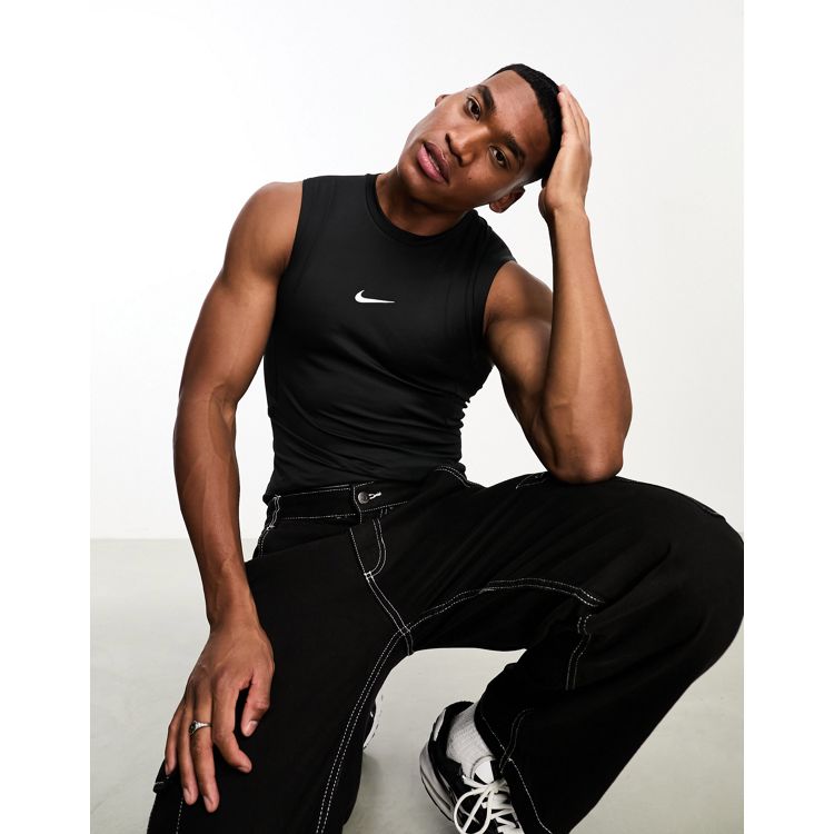 Nike Men's Slim Fit Tight Vest Dri-FIT Sleeveless Top Gym Training Workout  Vest