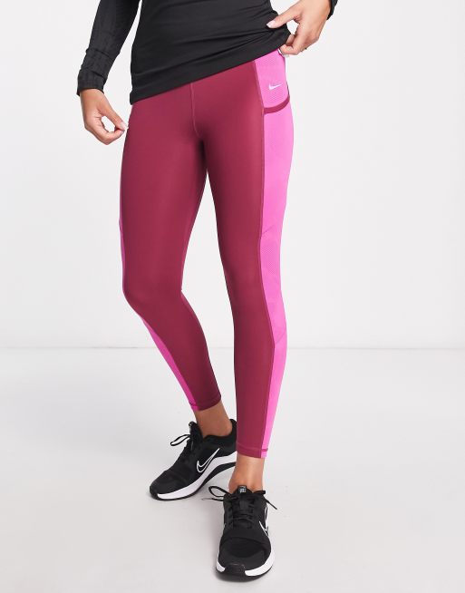 Nike Training - Pro Femme Dri-FIT - Leggings viola alla caviglia a vita alta viola, 4 di 4