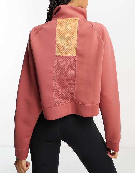 Nike Training – Pro Femme – Dri-FIT – Rosa topp med halv dragkedja, 2 av 4