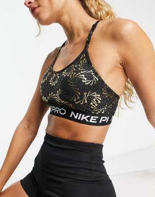 Nike Pro Grx Dri-fit Indy Strappy Bra In Black