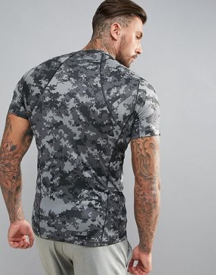 Nike Training pro Hypercool fitted camo print t-shirt in grey 828180-037 |  ASOS