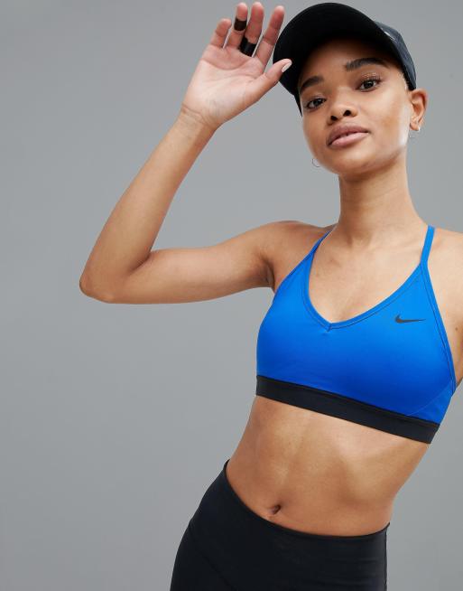 hoe vaak Vervloekt Afkorting Nike Training Pro Indy Bra In Blue | ASOS