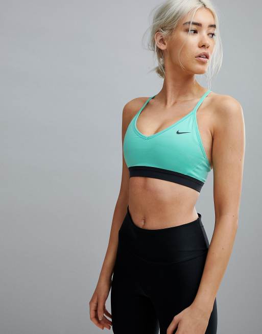 Nike Training Pro Indy Bra In Green