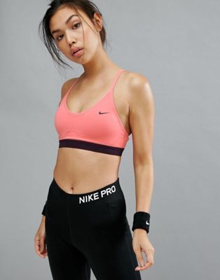 Nike Training Pro Indy Bra In Pink | ASOS
