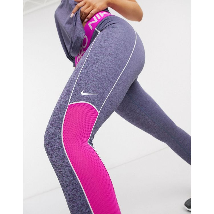 Nike Pro Training Space Dye cropped leggings in pink