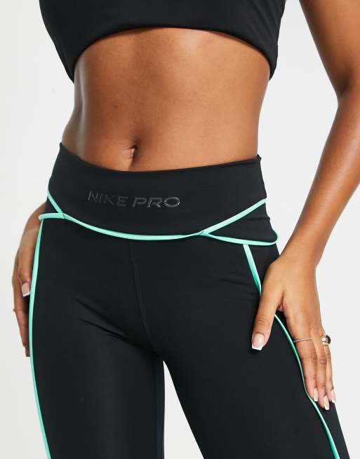 Nike Pro Training Dri-FIT mid rise spotted leggings in black