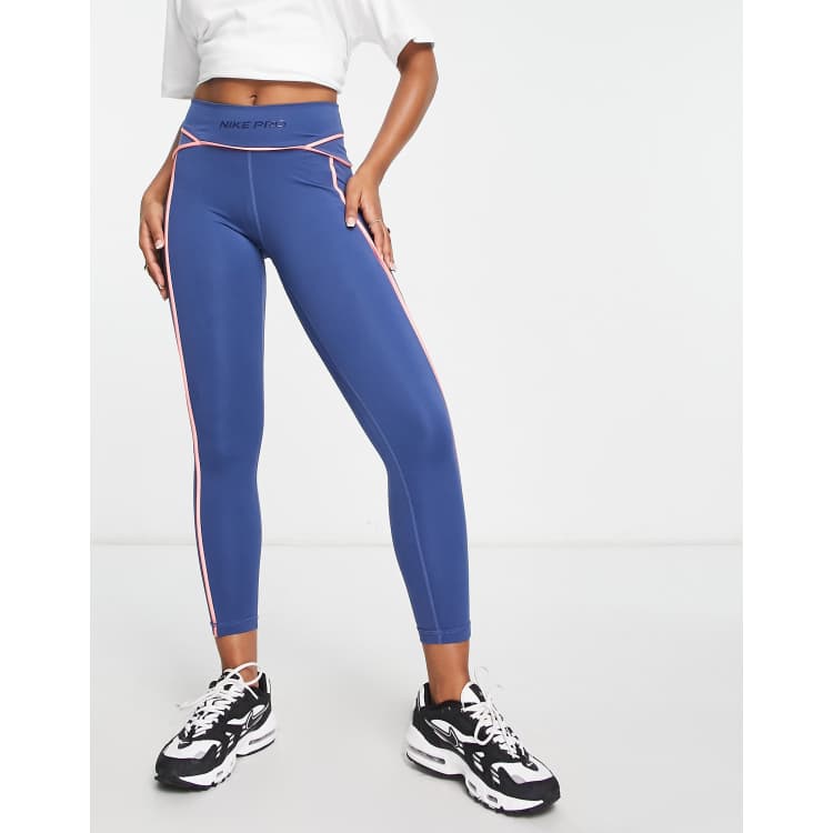 NIKE Nike Pro Dri-FIT Women's Mid-Rise 7/8 Leggings, Blue Women's Leggings