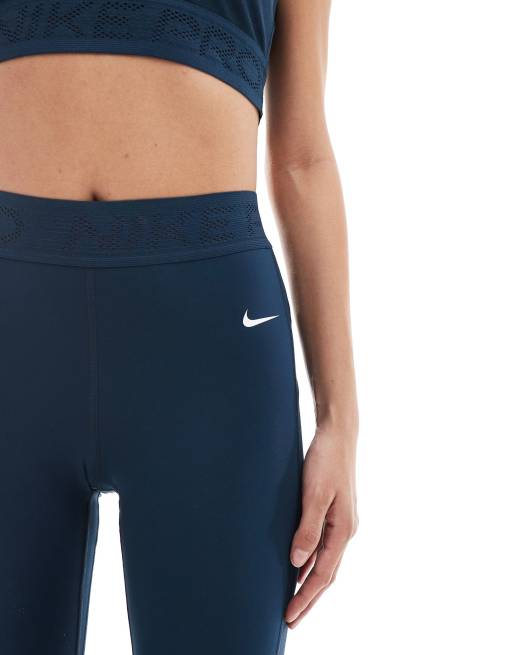 Nike Training Pro mid-rise 7/8 mesh leggings in navy ASOS
