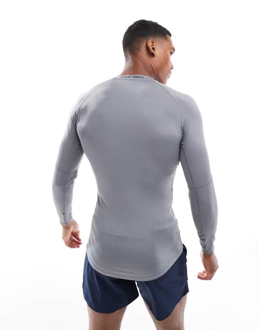 Nike Training Pro muscle fit longsleeve top in gray, 4 of 4