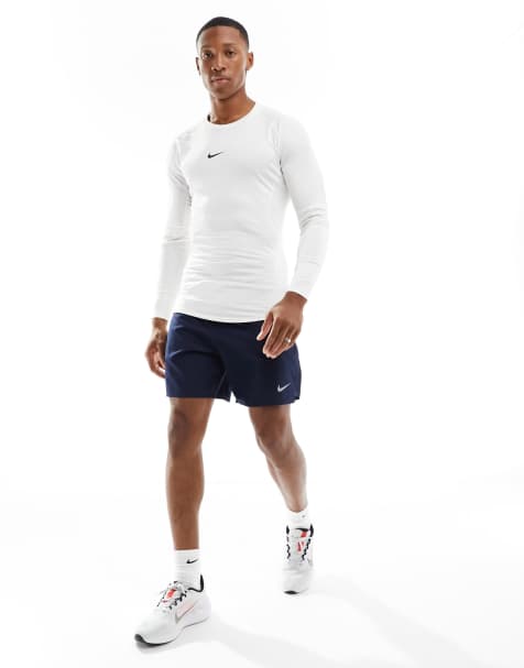 Nike Training Pro muscle fit longsleeve top in white