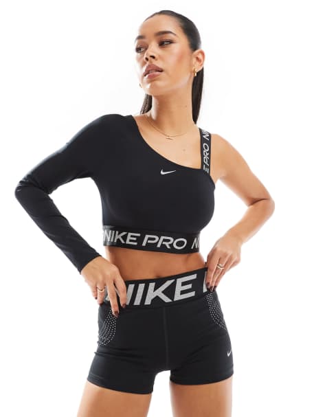 Nike Training Pro reflective cropped top in black - view 1