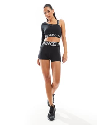 Pro reflective high-waisted 3 inch legging shorts in black