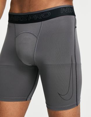 Nike Pro Swoosh Outline Graphic Compression Shorts In Gray ModeSens