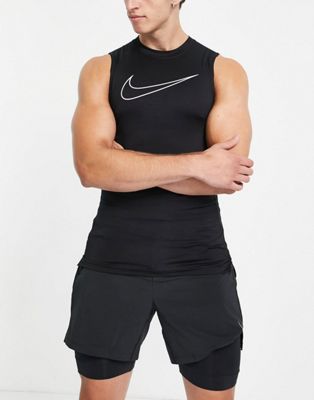 Nike Training Pro Swoosh tank in black