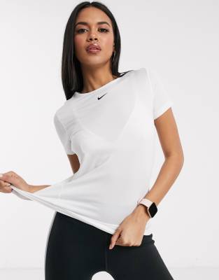 Nike Training Pro t-shirt in white mesh 