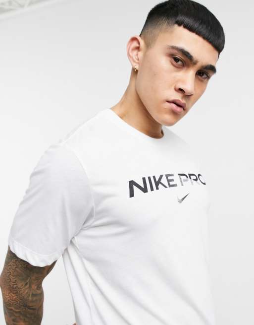 Nike Training - Pro - T-shirt met logo in wit