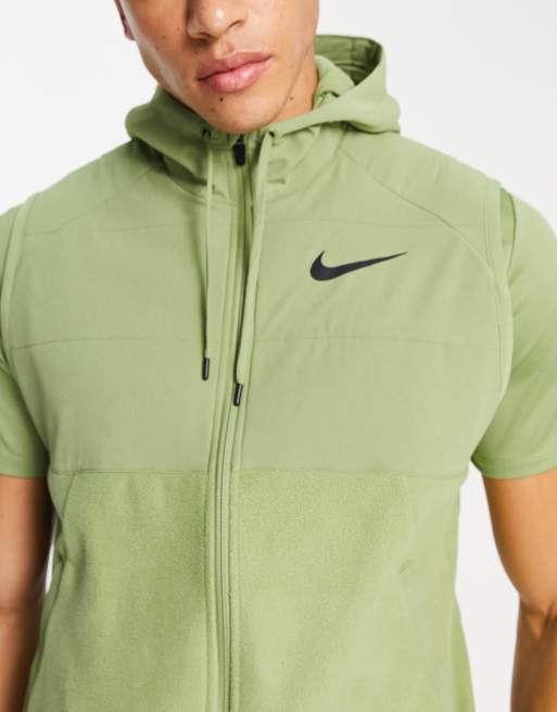Nike Training Pro Winterised Therma-FIT hooded gilet in khaki ASOS