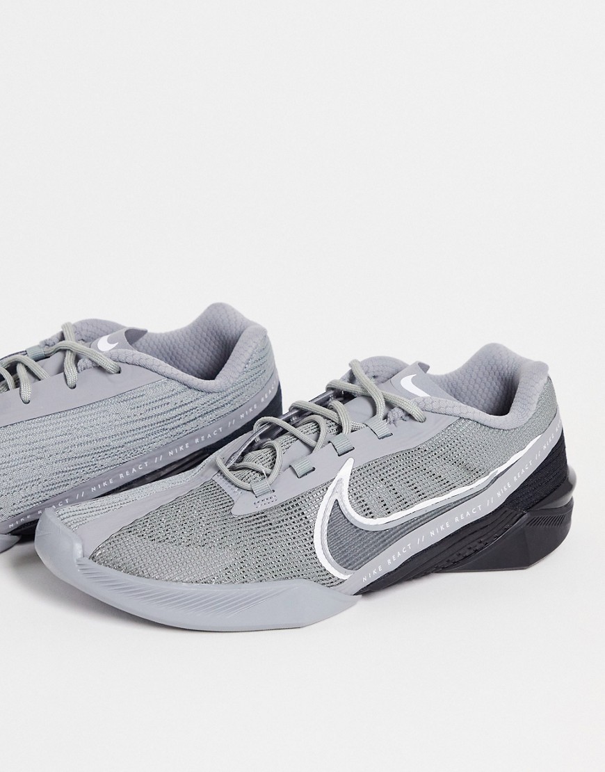 Nike Training React Metcon Turbo sneakers in particle gray/white - GREY