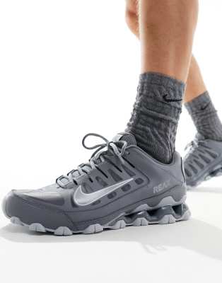 Shop Nike Reax 8 Sneakers In Gray And White