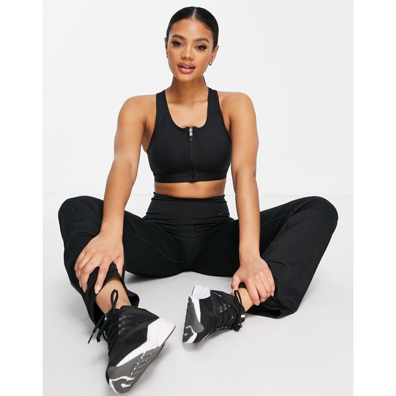 Activewear Donna Nike Training - Reggiseno con cerniera lampo sul davanti e logo Nike, colore nero