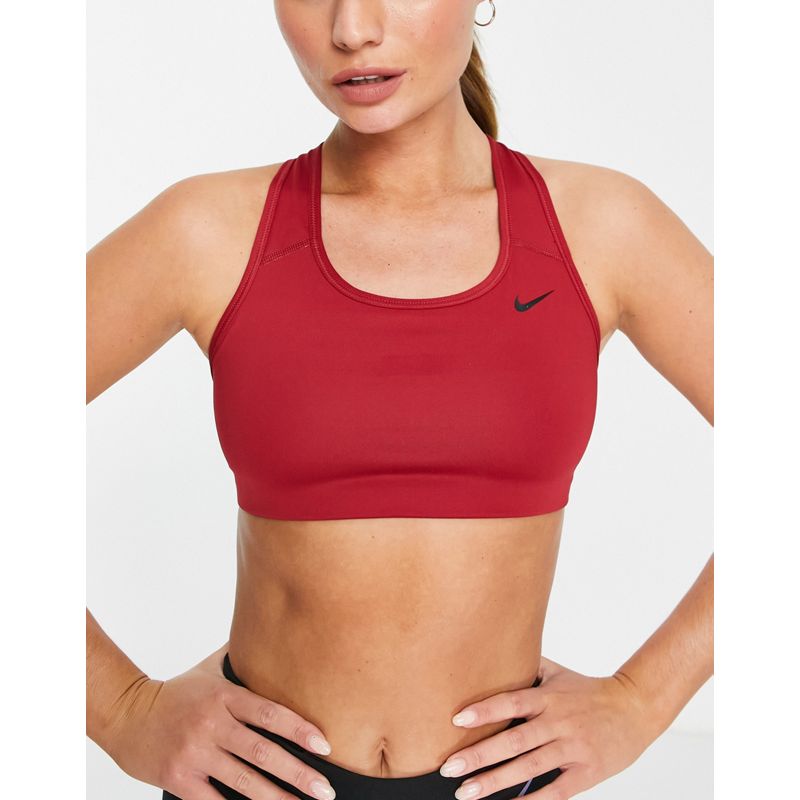 EYgJ8 Palestra e allenamento Nike Training - Reggiseno sportivo a sostegno medio non imbottito rosso con logo Nike