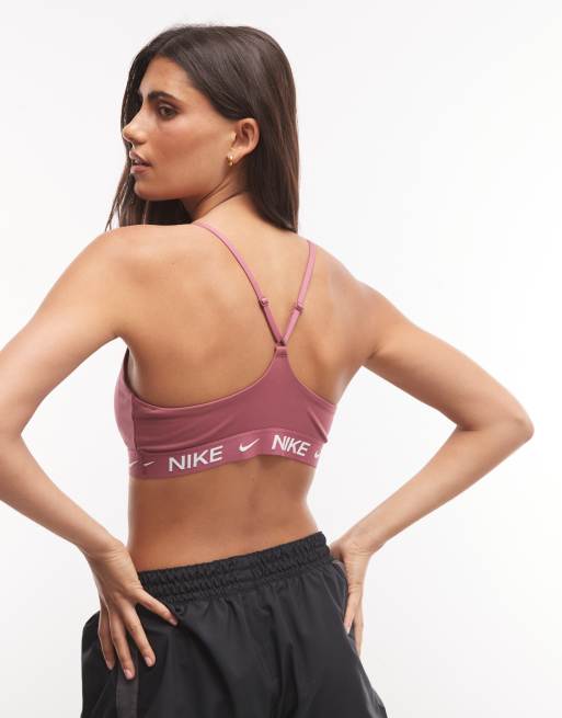 Nike Training reggiseno sportivo Indy a sostegno leggero rosa, 3 di 4