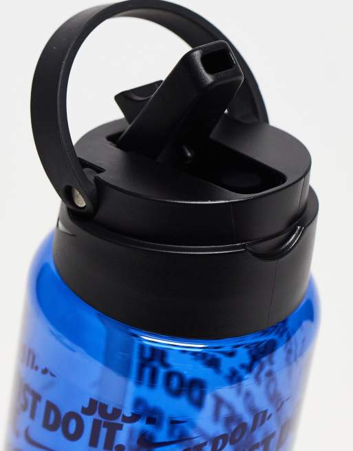Nike Training - Renew Recharge - Borraccia con cannuccia blu con stampa ripetuta da 24 oz, 4 di 4
