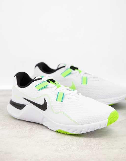 Nike Training Renew Retaliation TR 2 trainers in white and green ASOS