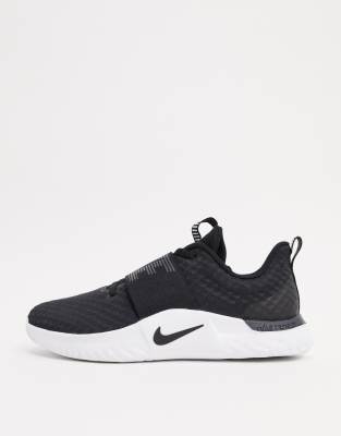 nike training renew sneakers in black