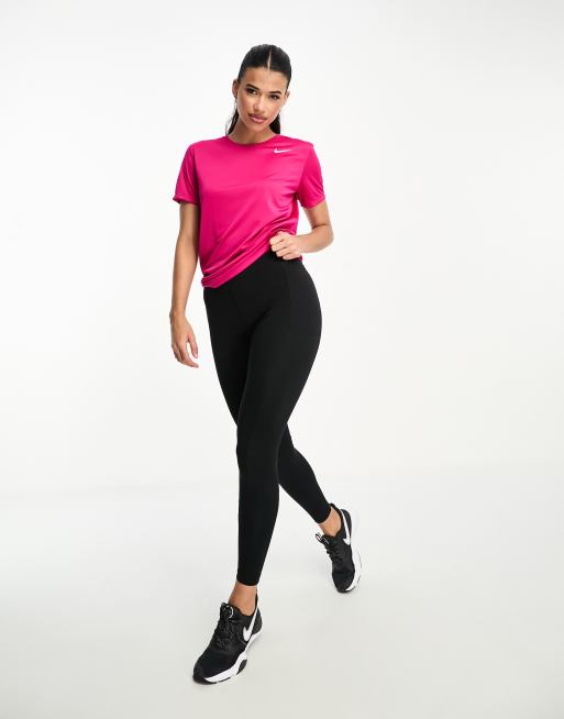 New! Girl's Nike Black Pink Heart Logo Tee and Leggings Outfit