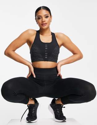 Nike Training Run Division medium support sports bra in black