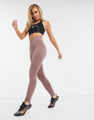 nike training sculpt leggings mauve