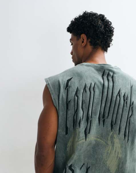 Nike Training sleeveless graphic print vest in grey - view 1