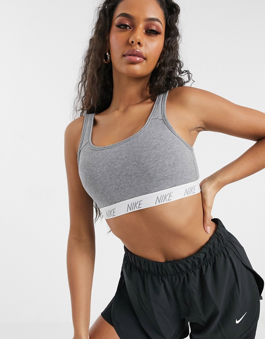 Nike Training soft bra with taping in grey