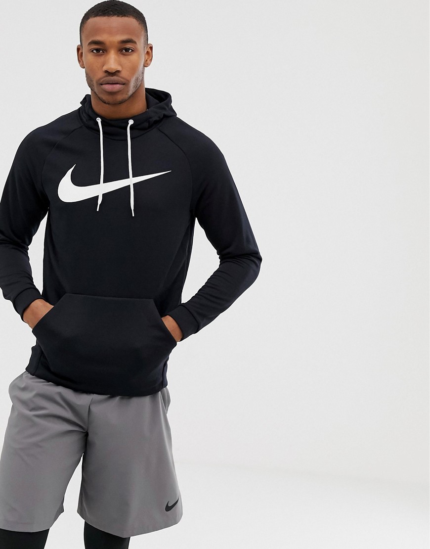 Nike Training - Sort hættetrøje med dry swoosh