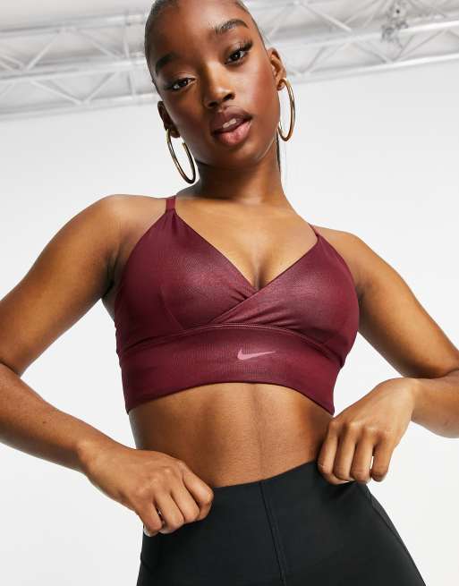 Nike Pro Womens Indy Light Support Sparkle Sports Bra