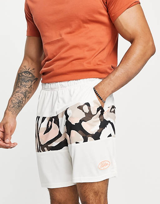 Nike Training Sport Clash animal print shorts in off white | ASOS