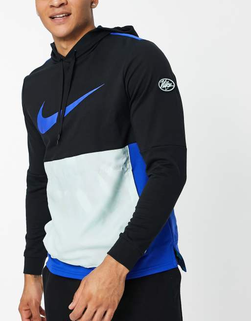 Nike Training Sport Clash Therma-FIT colourblock hoodie in royal