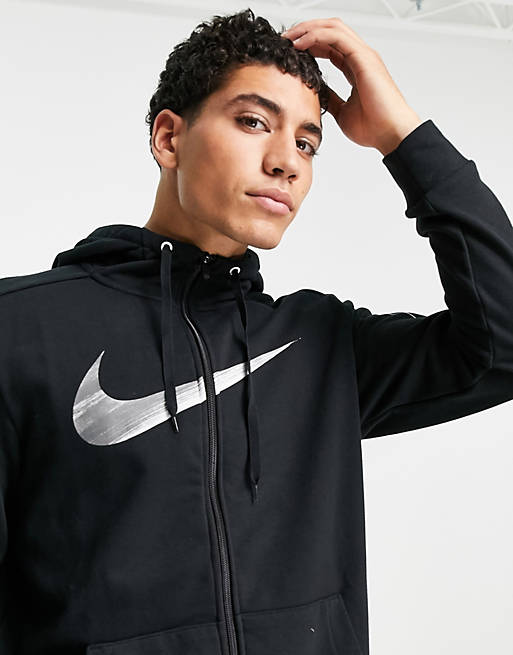 Nike Training Sport Clash zip through hoodie in black | ASOS