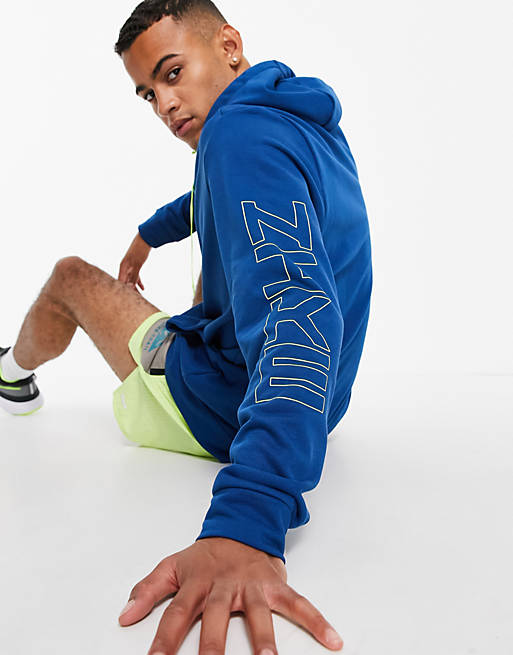 Nike Training Sport Clash zip through hoodie in blue