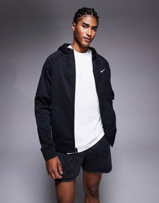 Nike Training – Sport-Kapuzenjacke in Schwarz mit Reißverschluss