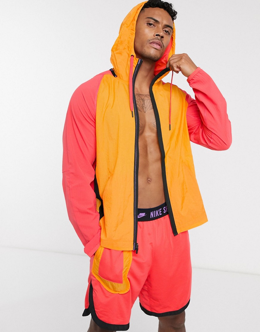 Nike Training - Sport pack orange jakke med hætte og lynlås