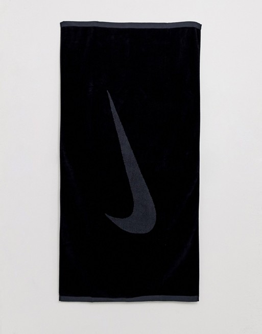 Nike Training Sport Swoosh Large Towel In Black | ASOS