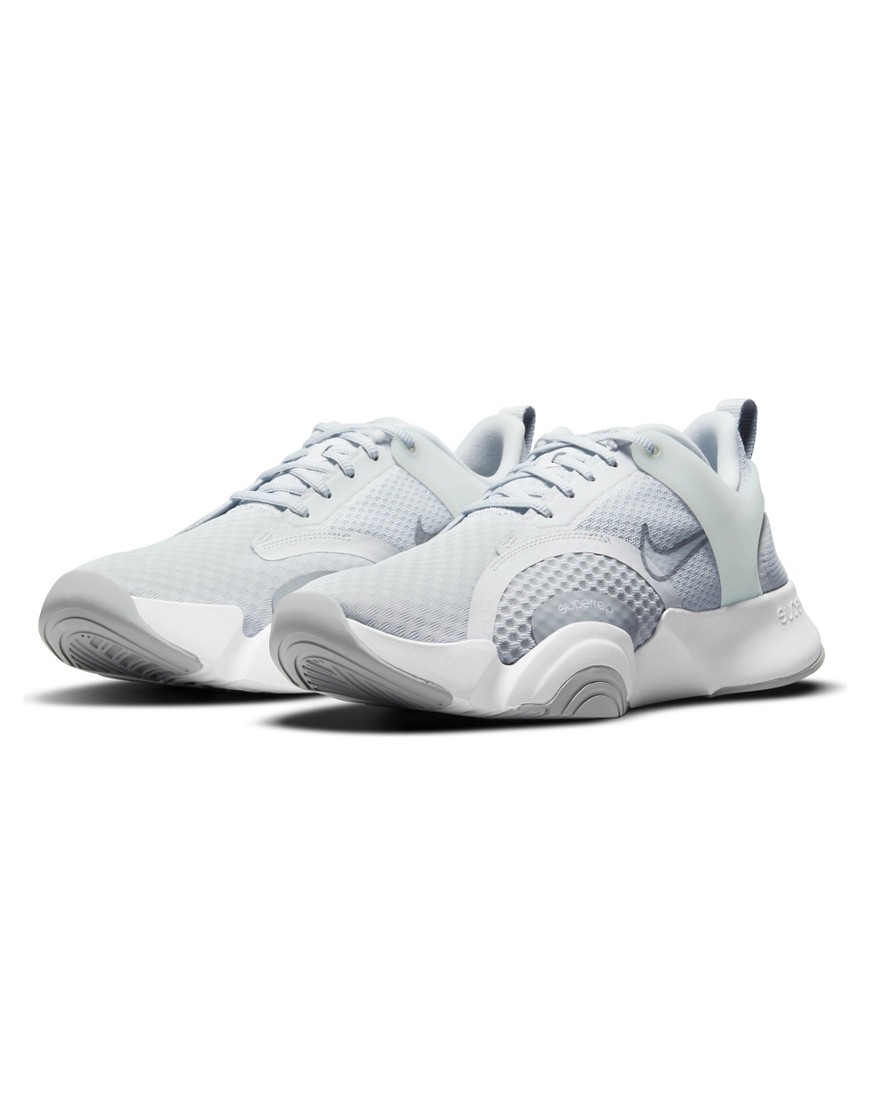 Nike Training SuperRep Go 2 sneakers in pure platinum-Gray
